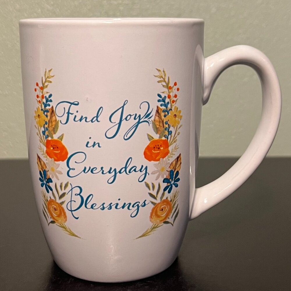 ROYAL NORFOLK Find Joy in Everyday Blessings Floral Ceramic Coffee Cup Mug 16oz